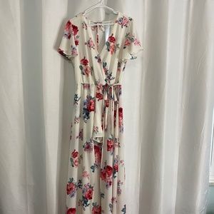 B DARLIN| FLORAL MAXI ROMPER